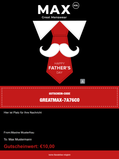 Gutschein - Vatertag